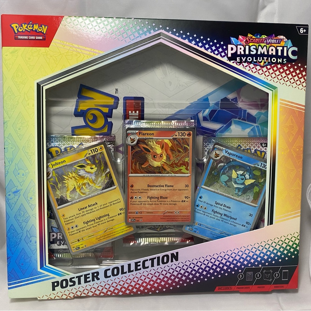 1 Pokemon TCG Scarlet & Violet Prismatic Evolutions Poster Collection New Sealed